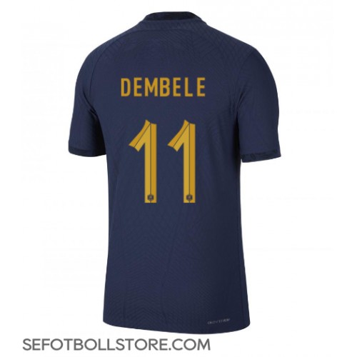 Frankrike Ousmane Dembele #11 Replika Hemmatröja VM 2022 Kortärmad